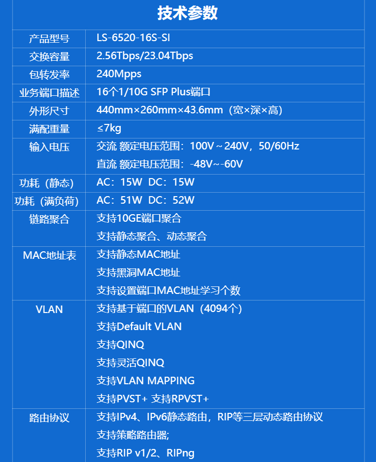 華三 LS-6520-16S-SI 16口萬兆三層網(wǎng)管交換機(jī)