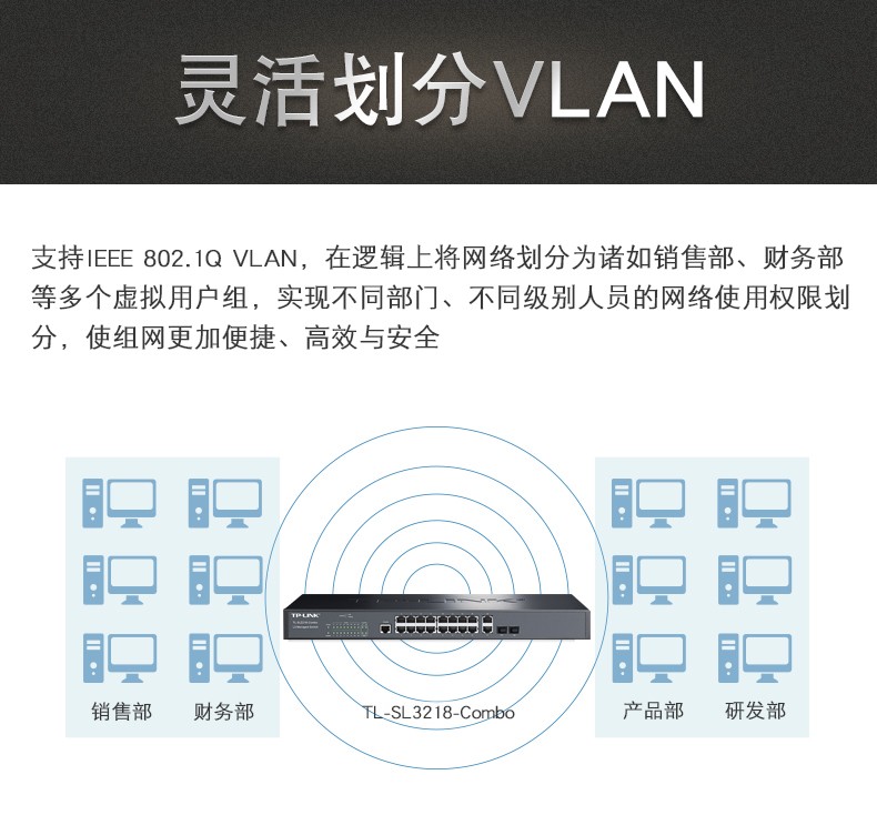 TP-LINK 16口百兆二層網(wǎng)管核心交換機