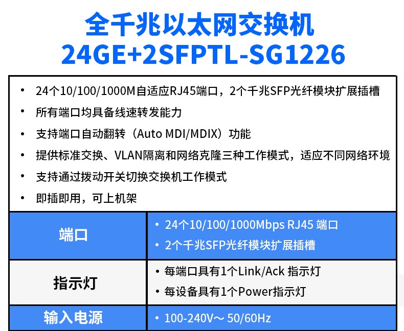 普聯(lián) 全千兆以太網(wǎng)交換機(jī)24GE+2SFP