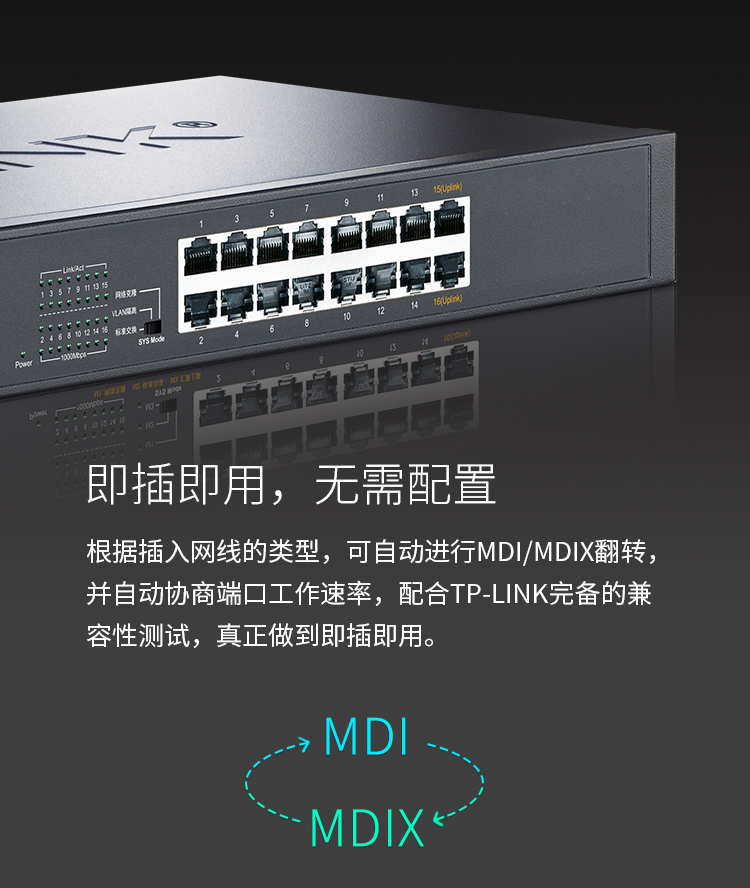 TP-LINK TL-SG1016T 16口全千兆以太網(wǎng)交換機