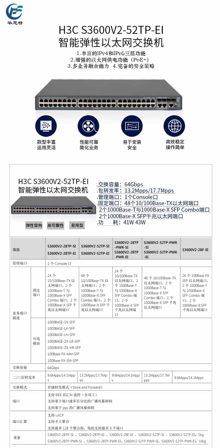 華三 48口百兆全管理智能交換機(jī)