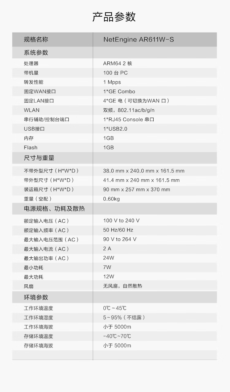 華為 AR611W-S 千兆企業(yè)級(jí)路由器