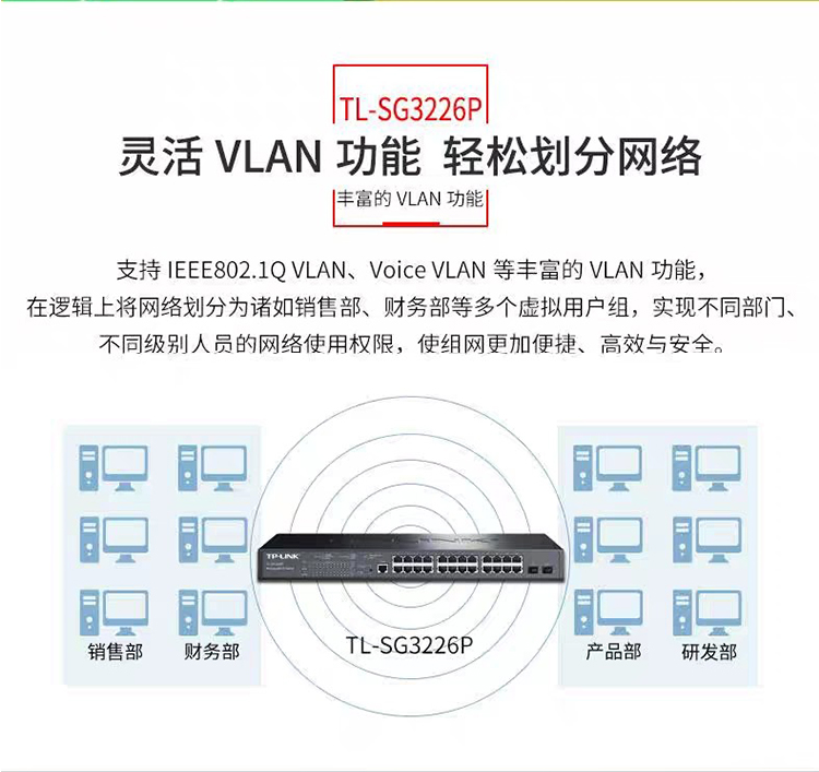 TP-LINK 24口全千兆網(wǎng)管PoE交換機