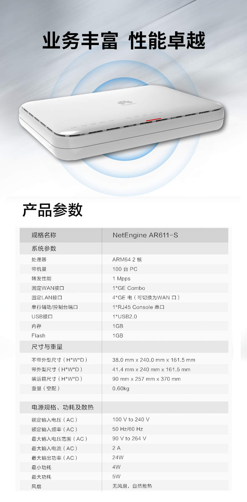 華為 AR611-S 企業(yè)級(jí)路由器