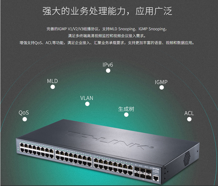 TP-LINK TL-SH5654 萬兆上聯(lián)三層網(wǎng)管交換機(jī)