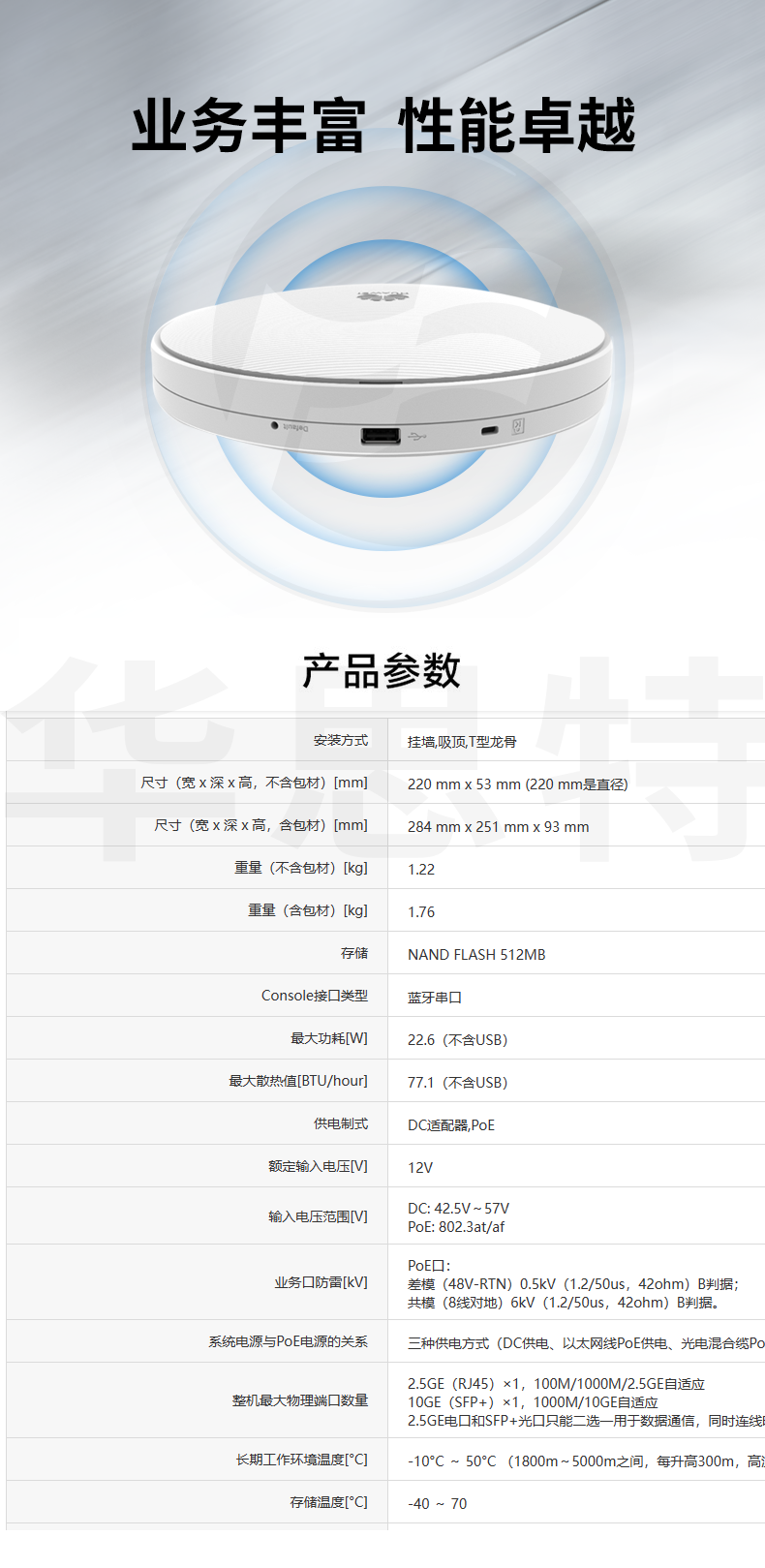 華為 AirEngine6761S-21 室內(nèi)放裝型AP